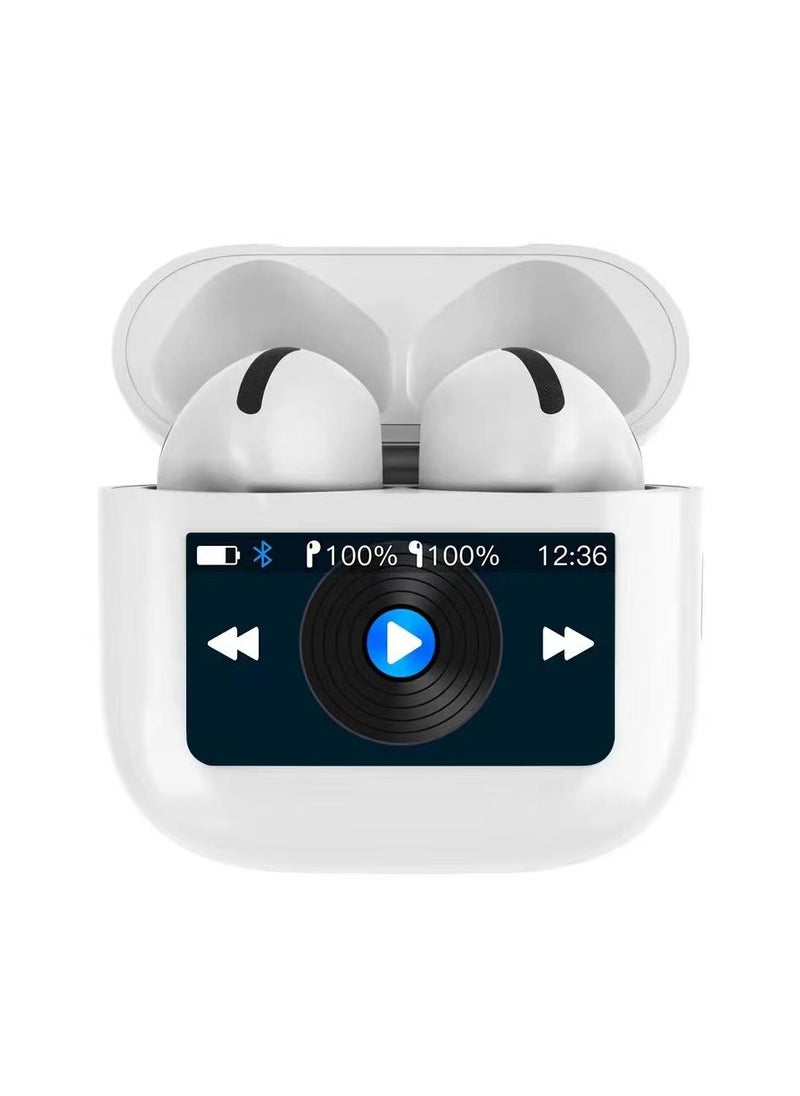 Glimpse TWS Earbuds with Touch Display / App Control / High-Fidelity Audio / Touch Control Earbuds / Music / Calls - White