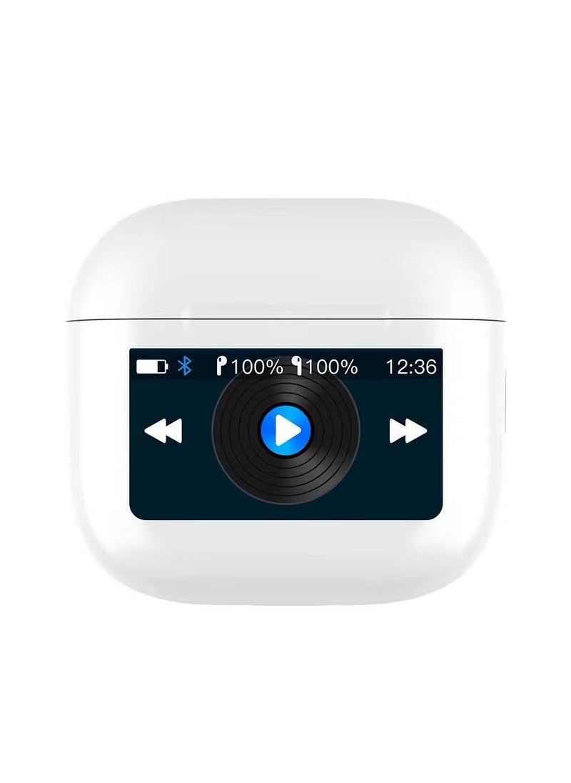 Glimpse TWS Earbuds with Touch Display / App Control / High-Fidelity Audio / Touch Control Earbuds / Music / Calls - White