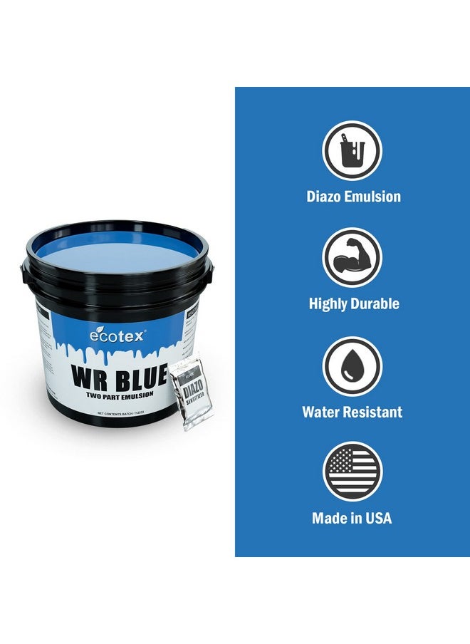 Ecotexwr Blue Screen Printing Emulsion (Pint 16Oz.) Diazo Required Photo Emulsion For Silk Screens And Fabric For Screen Printing Water Based Ink Water Resistant Screen Printing Supplies