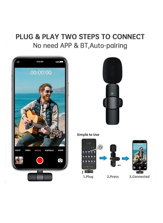 K9 1 Drag 2 Clip-on Small Portable Lapel Lavaliere Wireless Microphone (iOS, Android, PC)