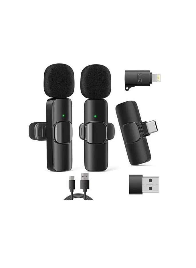 K9 1 Drag 2 Clip-on Small Portable Lapel Lavaliere Wireless Microphone (iOS, Android, PC)