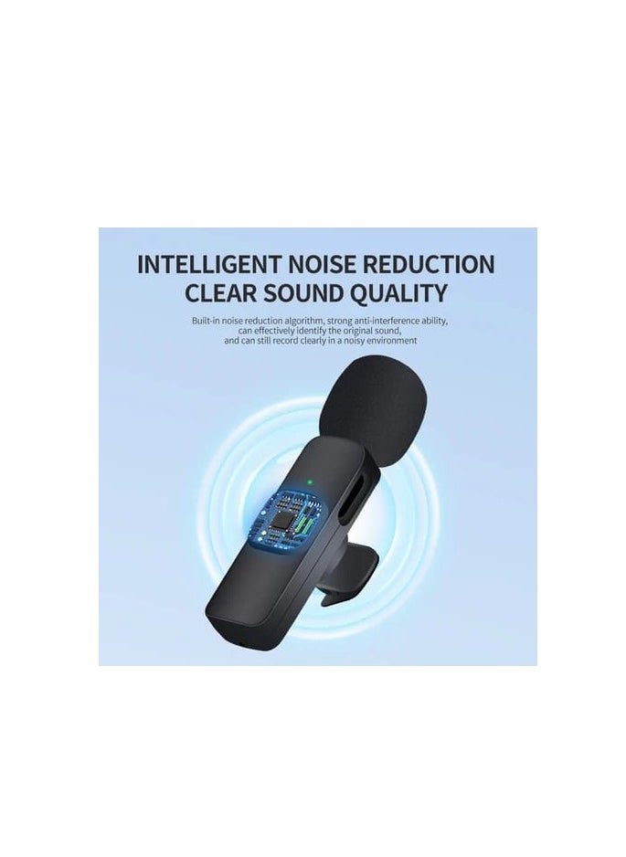 K9 1 Drag 2 Clip-on Small Portable Lapel Lavaliere Wireless Microphone (iOS, Android, PC)