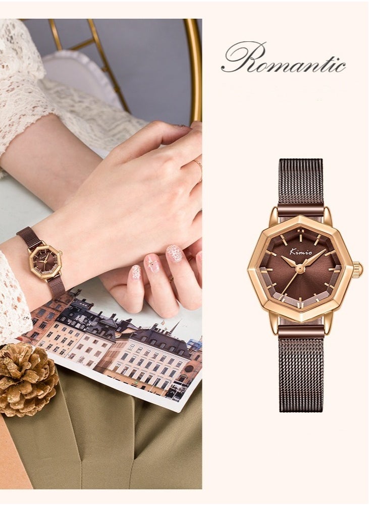 Ladies Business Fashion Polygonal Waterproof Quartz Watch