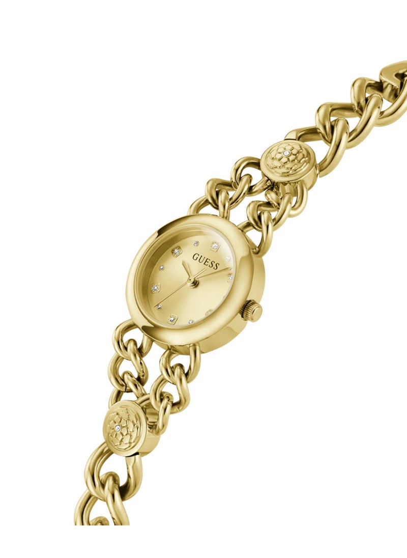 Ladies Gold Tone Analog Quartz Stainless Steel Watch GW0758L2 - 25mm