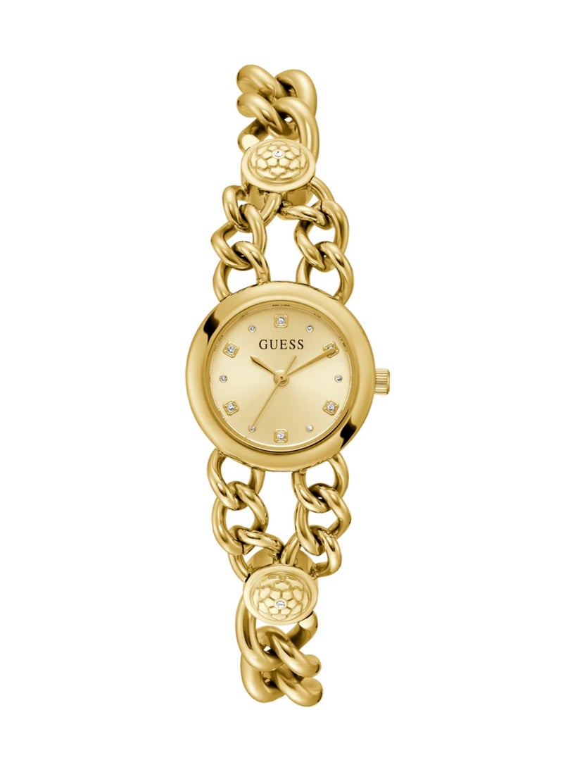 Ladies Gold Tone Analog Quartz Stainless Steel Watch GW0758L2 - 25mm