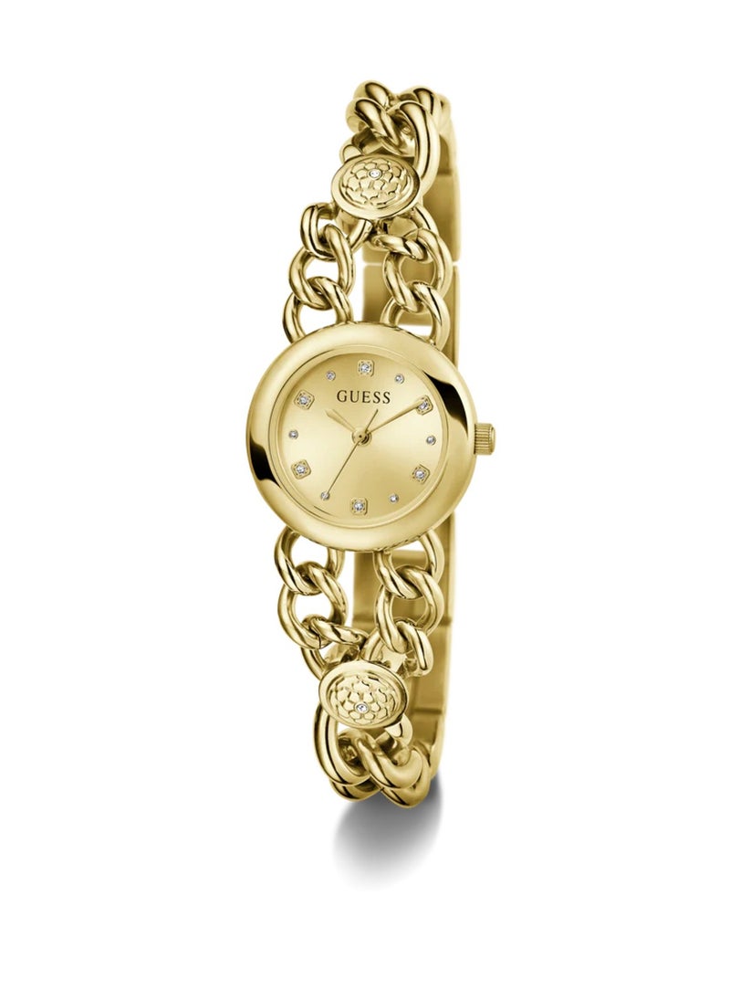 Ladies Gold Tone Analog Quartz Stainless Steel Watch GW0758L2 - 25mm