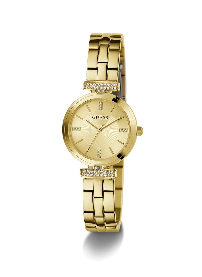 Ladies Gold Tone Analog Quartz Stainless Steel Watch GW0762L2 - 28mm