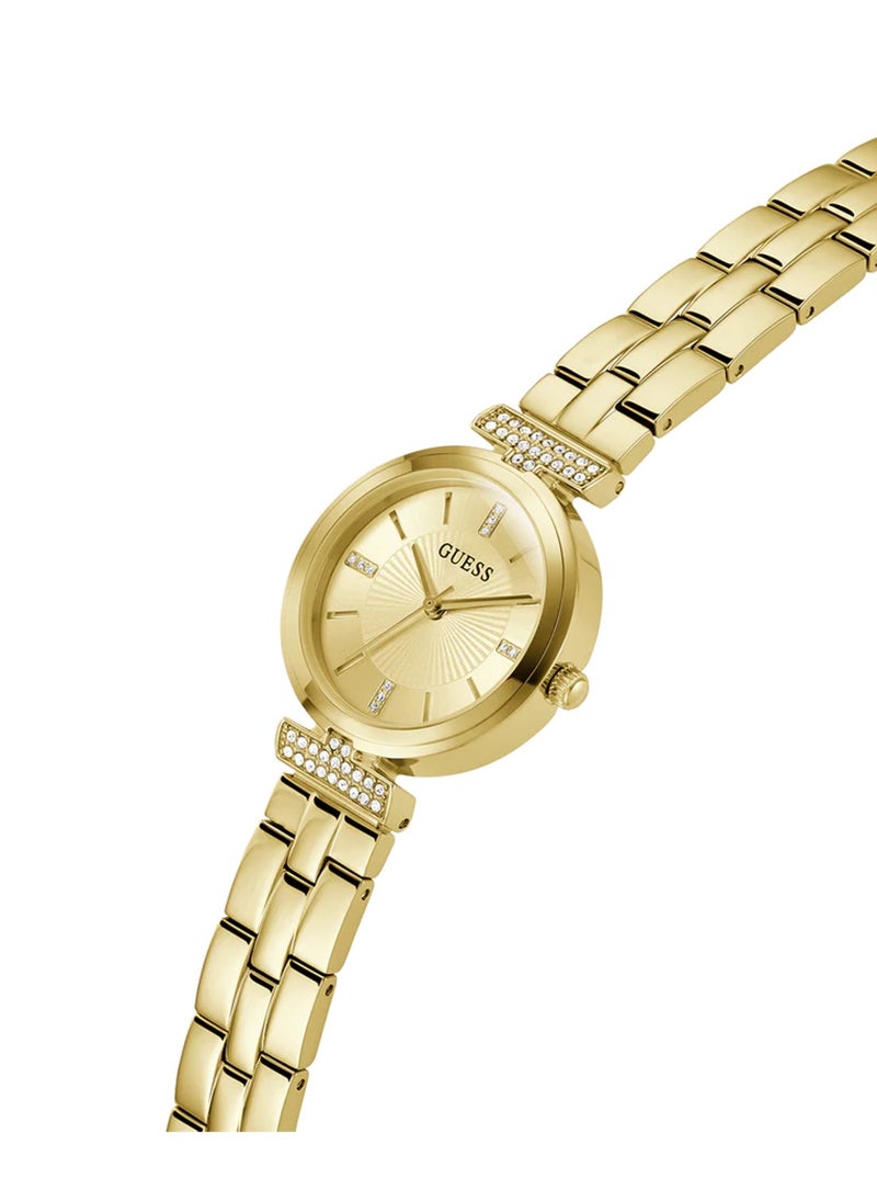 Ladies Gold Tone Analog Quartz Stainless Steel Watch GW0762L2 - 28mm