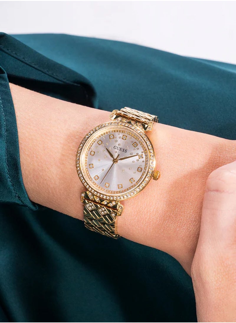 Enchantment Ladies Gold Tone Analog Quartz Stainless Steel Watch GW0763L2 - 32mm