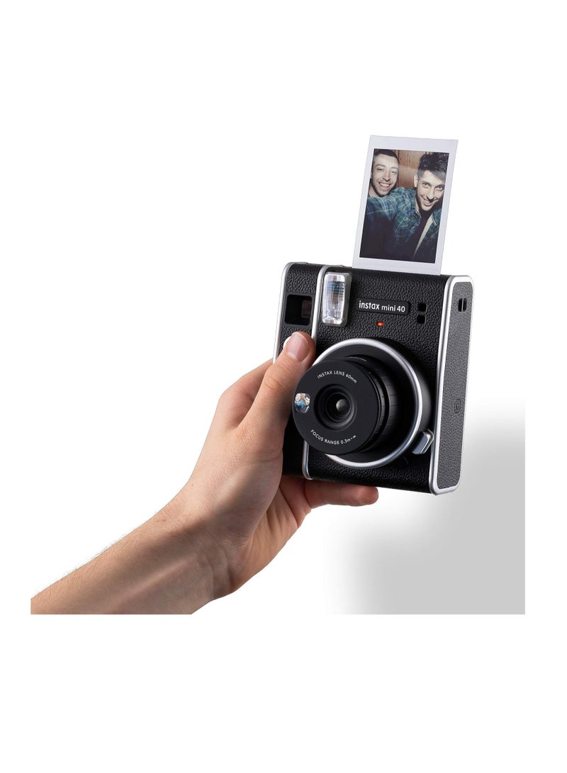 Instax Mini 40 Instant Camera, Black with 10 Mini Sheet