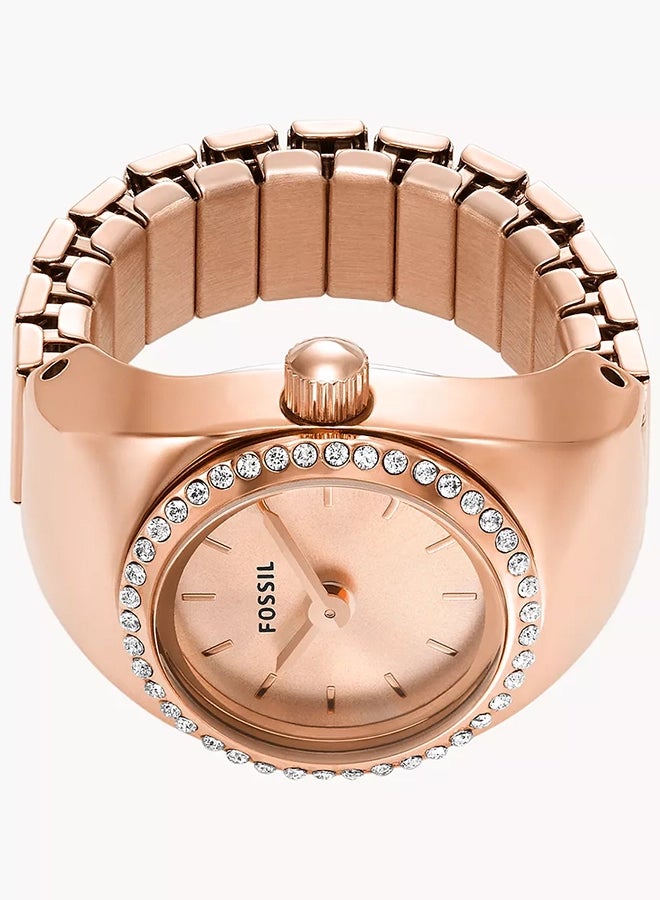 Women's Watch Ring Two-Hand Rose Gold-Tone Stainless Steel ES5320