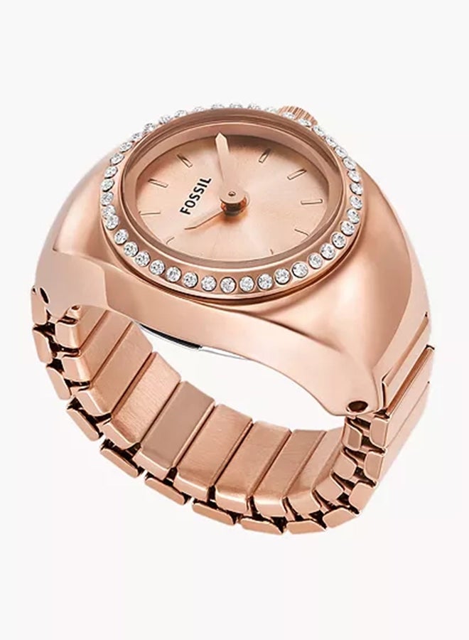 Women's Watch Ring Two-Hand Rose Gold-Tone Stainless Steel ES5320