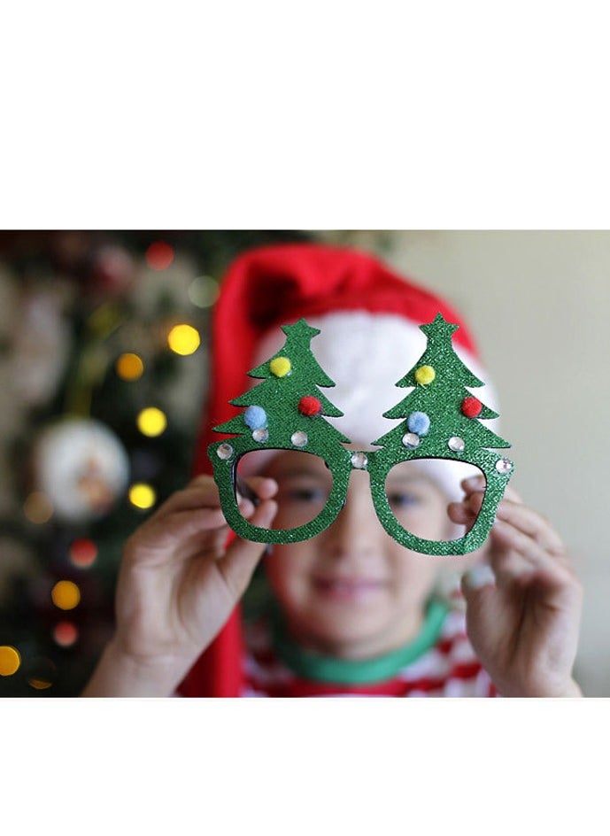 Holiday Decoration Clothing Glasses Set Hat Headband Suitable for Holiday Party Clothing Accessories（A）