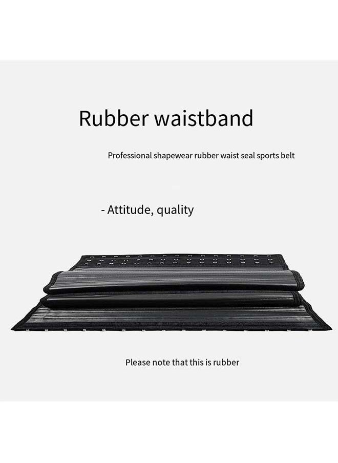 25 - Steel - Boned Latex Waist Belt - Long Black 30cm Rubber Corset Body Shaper for Waist Tightening Made of Natural Rubber