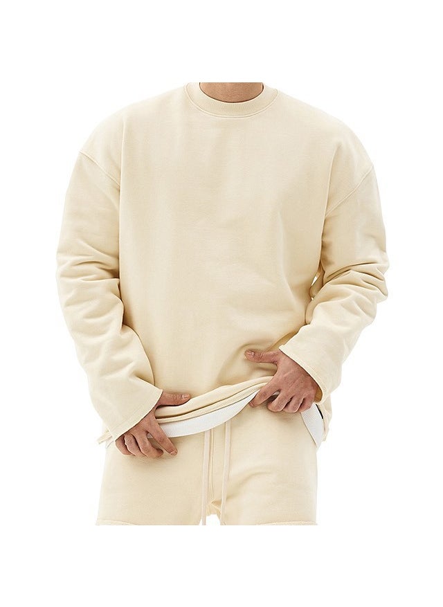 New Mens Casual Muscle Sweatshirt Autumn Winter Beige