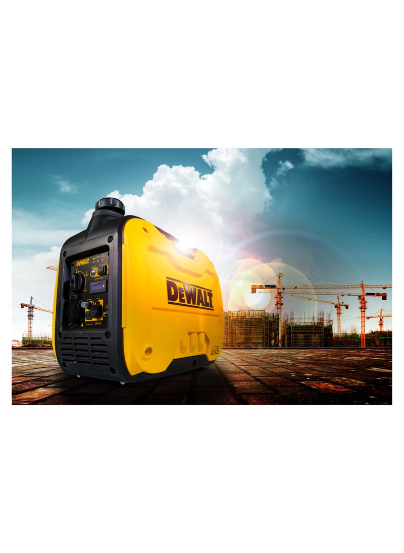DEWALT Portable Inverter Generator, Silent, Rated Power 1800 Watts, 5L Petrol Tank, 7.5 Hrs Run time