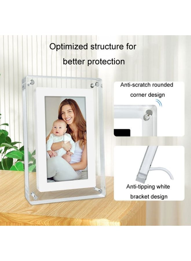 5 Inch HD Digital Photo Frame Crystal Advertising Player 1080P Motion Video Picture Display Player(EU Plug)