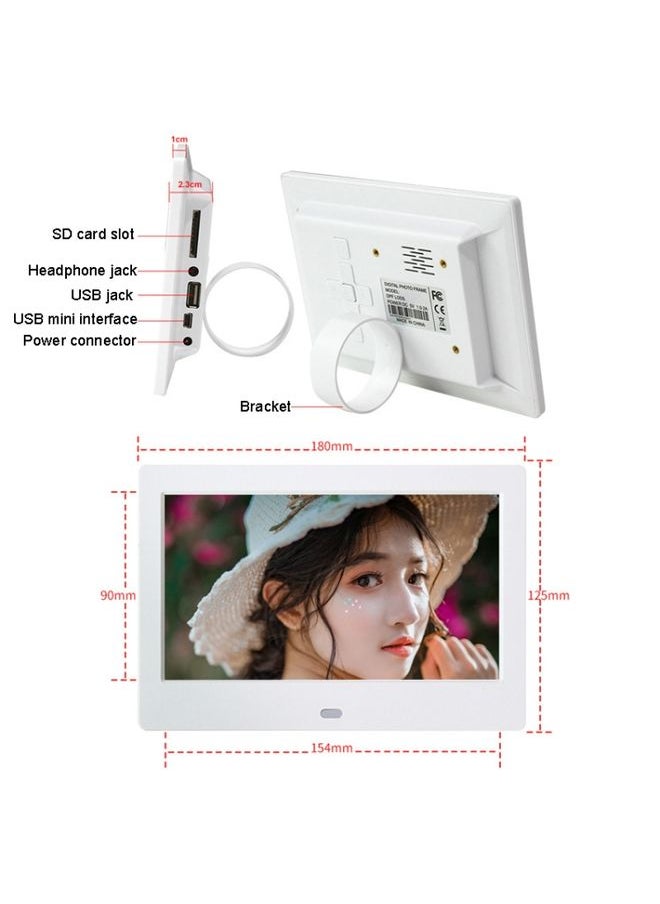 DPF-706 7 inch Digital Photo Frame LED Wall Mounted Advertising Machine, Plug:AU Plug(Black)