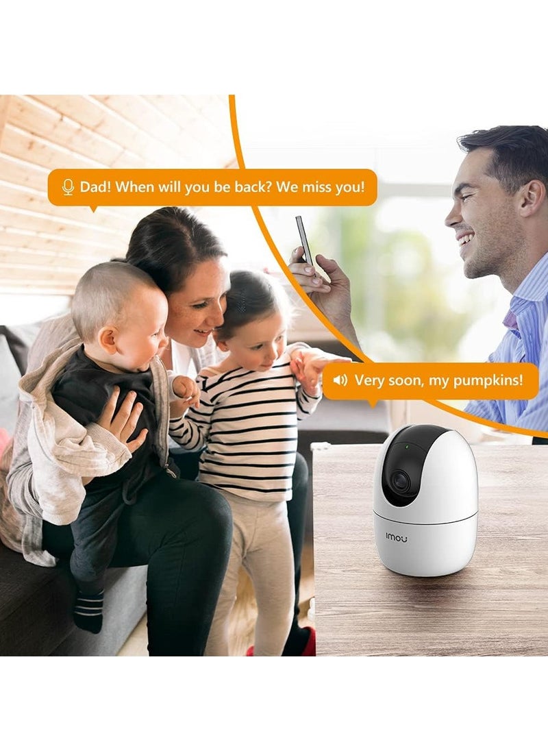 Ranger 2 Indoor WiFi 2K Live Cam, 8x Digital Zoom, Motorized Pan and Tilt with 360° Coverage View, Accurate Human and Pet Detection, Smart Night Vision (Up to 10m), Privacy Mode, Smart Tracking, Two-Way Talk, MicroSD Slot (up to 256 GB)