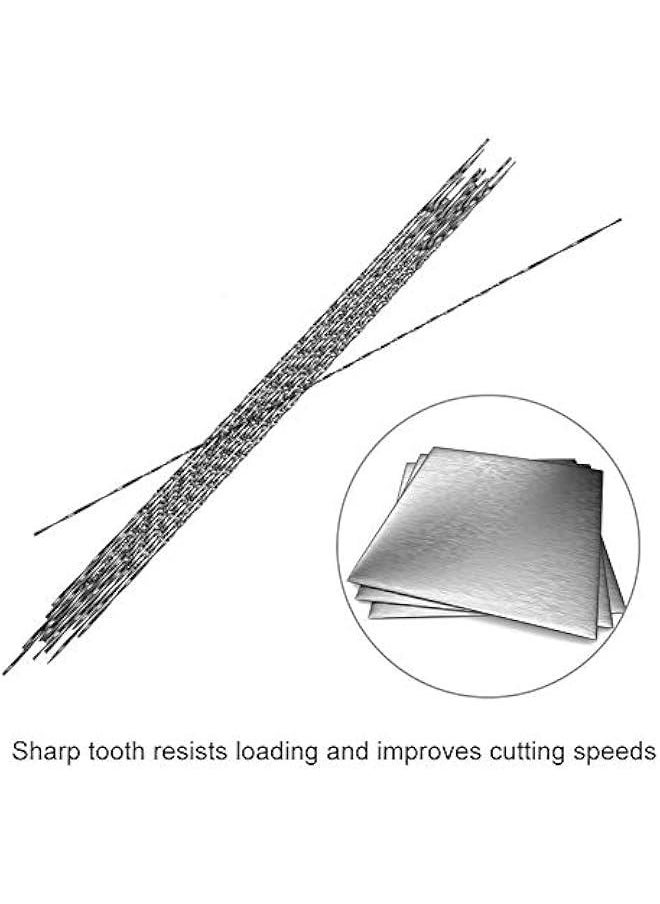 12 Pieces Scroll Saw Blades with Spiral Teeth Handle Jewelers Saw Scroll Saw Blades End Point for Sawing Wood Cutting Metal Plastic Sculpting (1#)