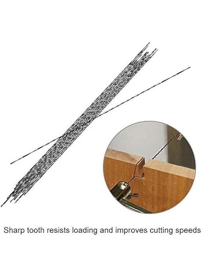 12 Pieces Scroll Saw Blades With Spiral Teeth Handle Jewelers Saw Scroll Saw Blades End Tip for Sawing Wood Cutting Metal Plastic Sculpting (7 #)