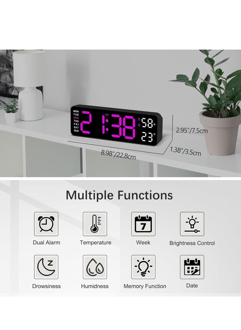 Digital Wall Clock Large Display, 9.5