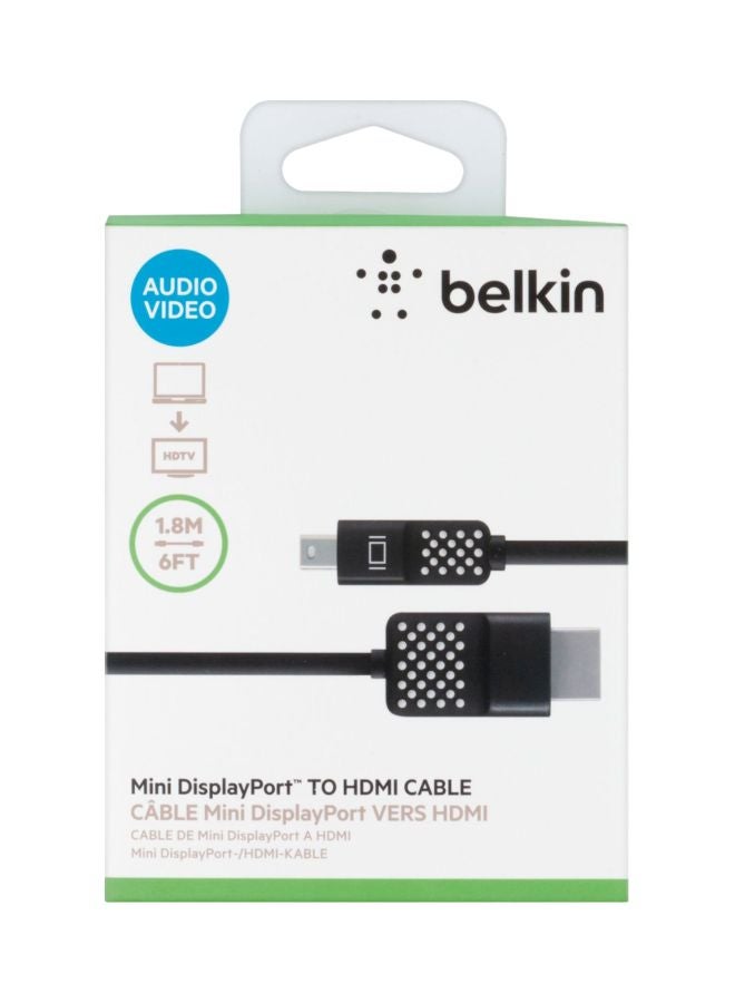 Mini DisplayPort To HDTV Cable Black