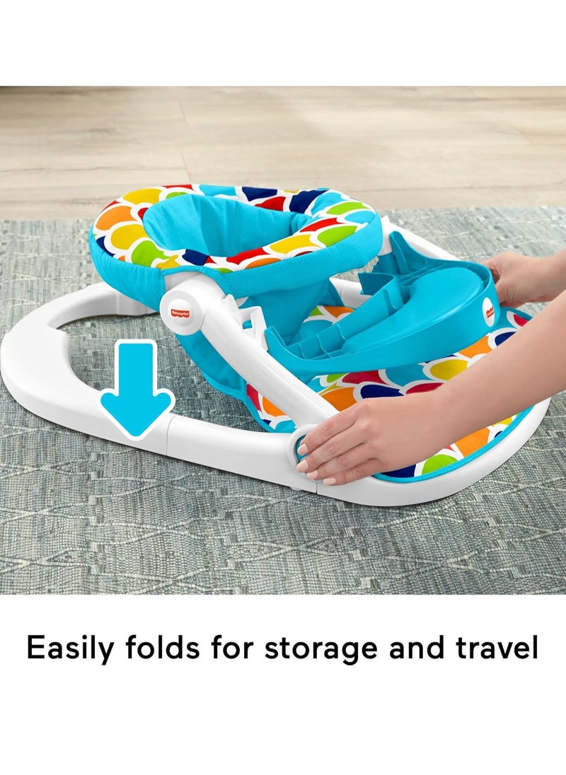 Portable Baby Chair, Deluxe Sit-Me-Up Floor Seat with Removable Toys and Snack Tray, Happy Hills