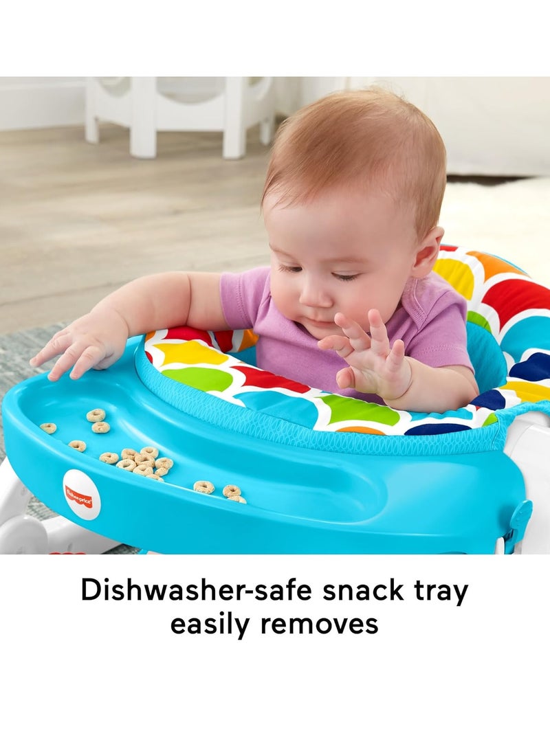 Portable Baby Chair, Deluxe Sit-Me-Up Floor Seat with Removable Toys and Snack Tray, Happy Hills