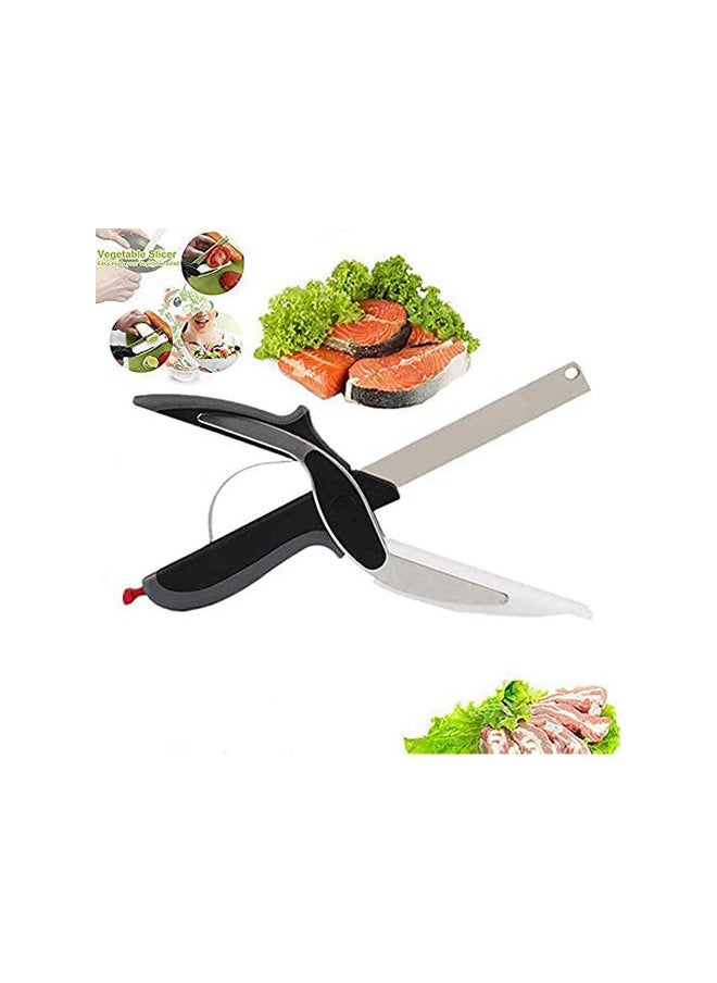 2-in-1 Food Chopper Kitchen Food Cutter Chopper Clever Kitchen Knife With Cutting Board Vegetable Slicer Fruit Cutter To Salad And Cut BBQ Tools