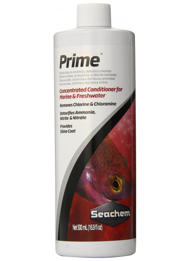 Seachem Prime Fresh and Saltwater Conditioner - Chemical Remover and Detoxifier 16.9 fl. oz