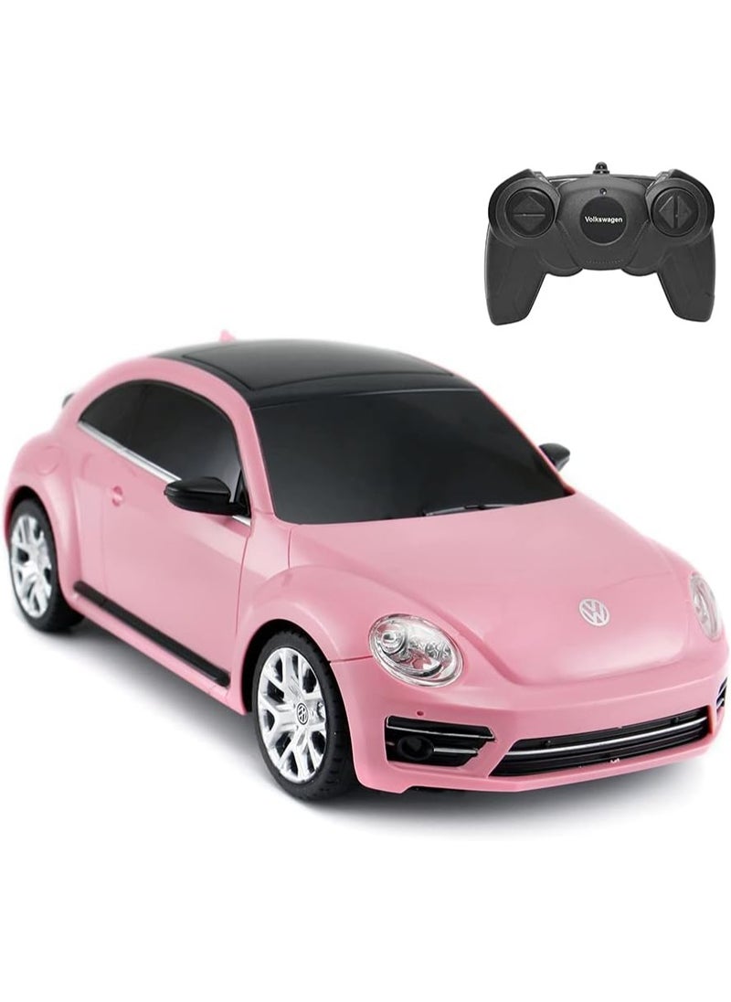 RASTAR Beetle Remote Control Car, 1:24 Scale Beetle RC Toy Car for Kids, Pink Beetle