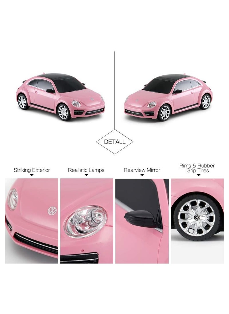 RASTAR Beetle Remote Control Car, 1:24 Scale Beetle RC Toy Car for Kids, Pink Beetle