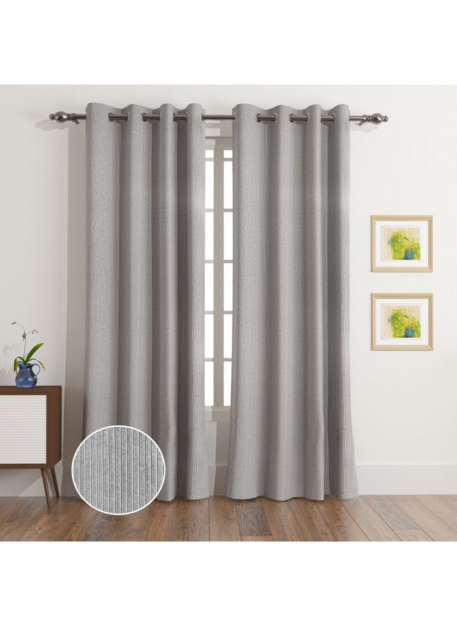 VelvetEase 2-Piece Corduroy Curtain Set 140 x 300 cm