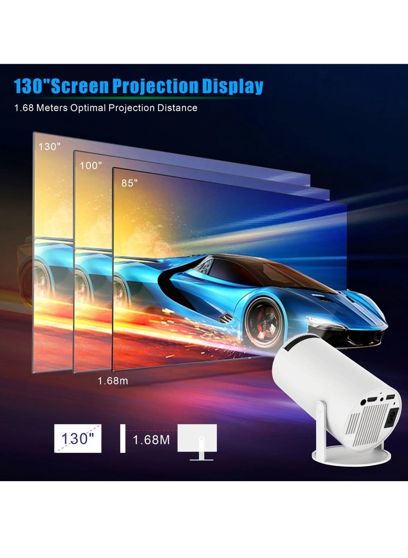 HY300 PRO Smart Projector 4K Mini Projector Auto Keystone Correction Portable Projector 4K 280 ANSI 2.4 5G WiFi BT 5.0 130 Inch Screen 180 Degree Flip Home Video Projector Outdoor Projector Android 11 Compatible With TV Stick/HDMI/USB/PS5/iOS/PS4