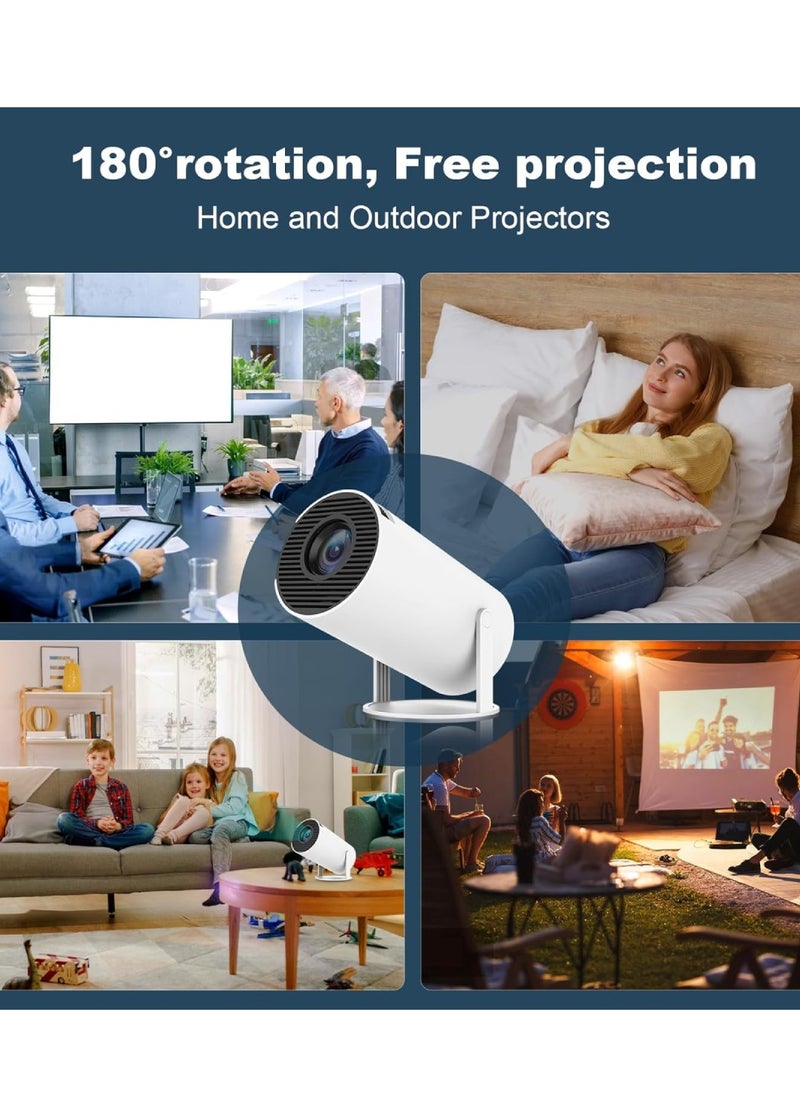 HY300 PRO Smart Projector 4K Mini Projector Auto Keystone Correction Portable Projector 4K 280 ANSI 2.4 5G WiFi BT 5.0 130 Inch Screen 180 Degree Flip Home Video Projector Outdoor Projector Android 11 Compatible With TV Stick/HDMI/USB/PS5/iOS/PS4