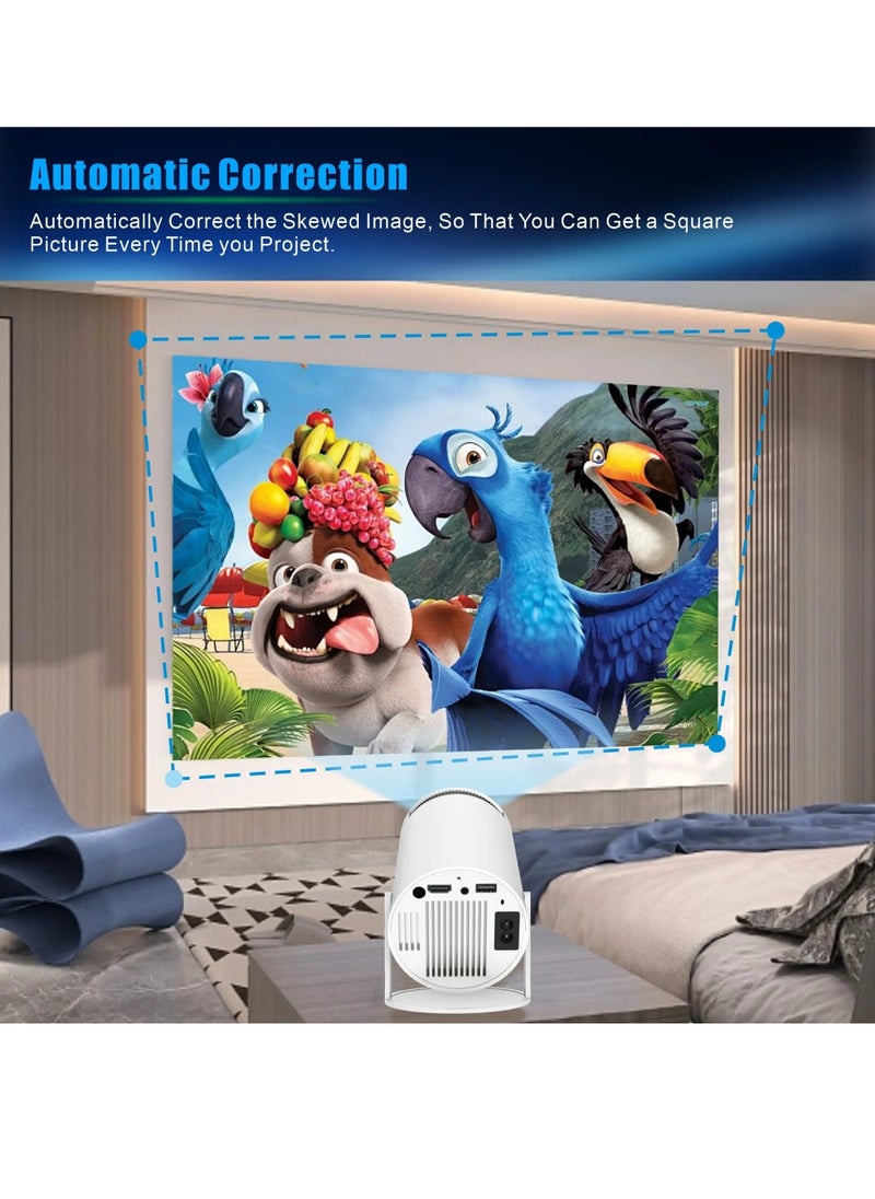 HY300 PRO Smart Projector 4K Mini Projector Auto Keystone Correction Portable Projector 4K 280 ANSI 2.4 5G WiFi BT 5.0 130 Inch Screen 180 Degree Flip Home Video Projector Outdoor Projector Android 11 Compatible With TV Stick/HDMI/USB/PS5/iOS/PS4