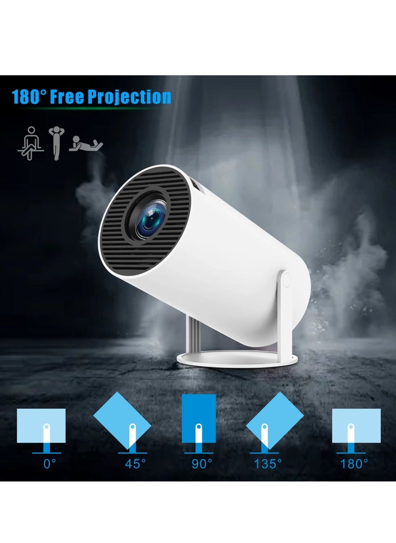 HY300 PRO Smart Projector 4K Mini Projector Auto Keystone Correction Portable Projector 4K 280 ANSI 2.4 5G WiFi BT 5.0 130 Inch Screen 180 Degree Flip Home Video Projector Outdoor Projector Android 11 Compatible With TV Stick/HDMI/USB/PS5/iOS/PS4