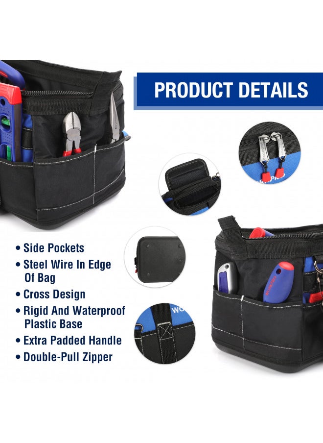 WORKPRO 16-inch Wide Mouth Tool Bag with Water Proof Molded Base