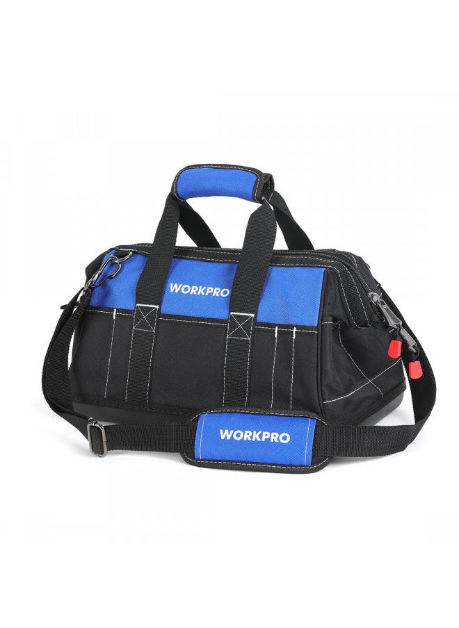 WORKPRO 16-inch Wide Mouth Tool Bag with Water Proof Molded Base