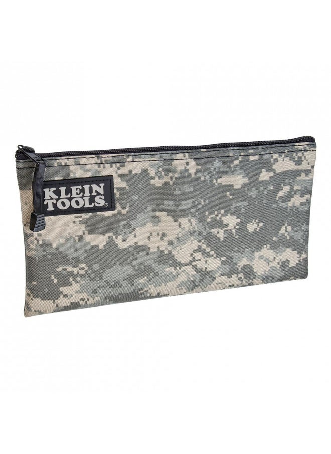 Klein Tools 5139C Zipper Bag, Camouflage Cordura Nylon Tool Pouch with Heavy-Duty Zipper Close, 12.5 x 7-Inch