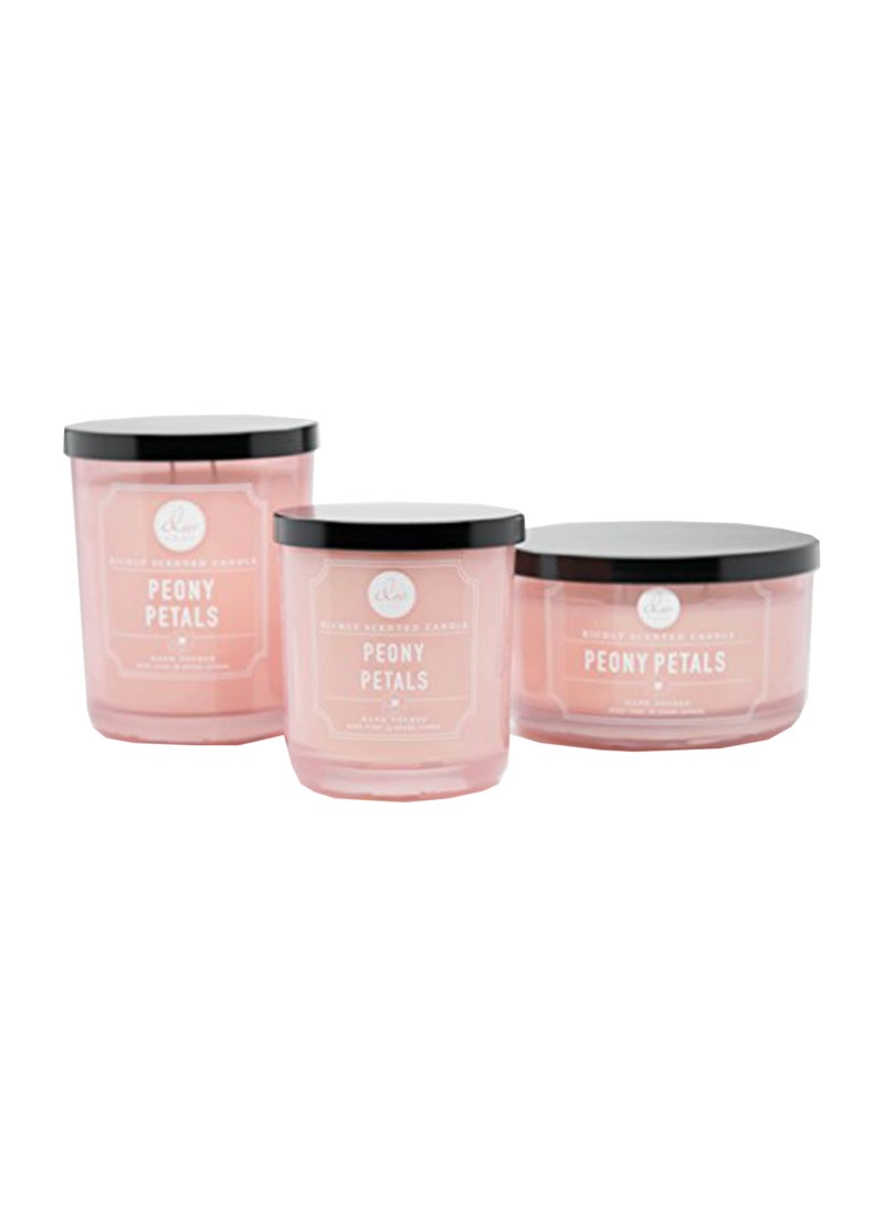 Peony Petals Scented Candle Pink 3.75X3.75X4inch