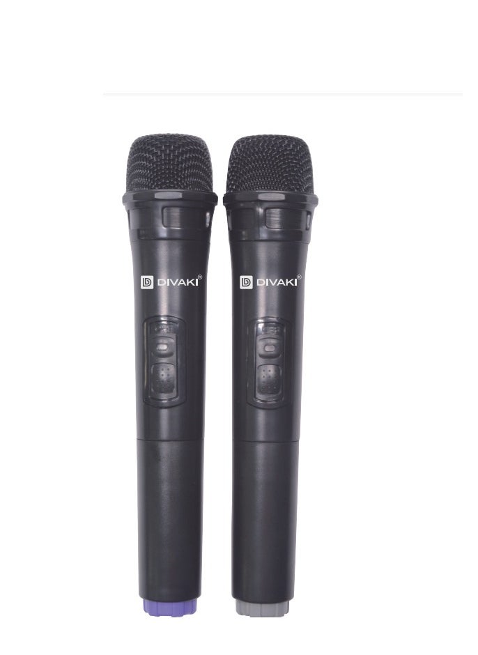 DIVAKI Extra Bass Portable Speaker 1000W, 2 Wireless Microphone Built In Rechargeable Battery, Bluetooth DT-R1000B