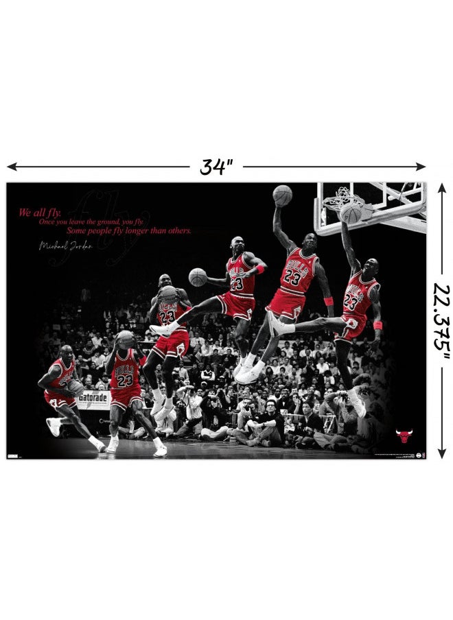 Trends International Michael Jordan - Fly Wall Poster, 22.375