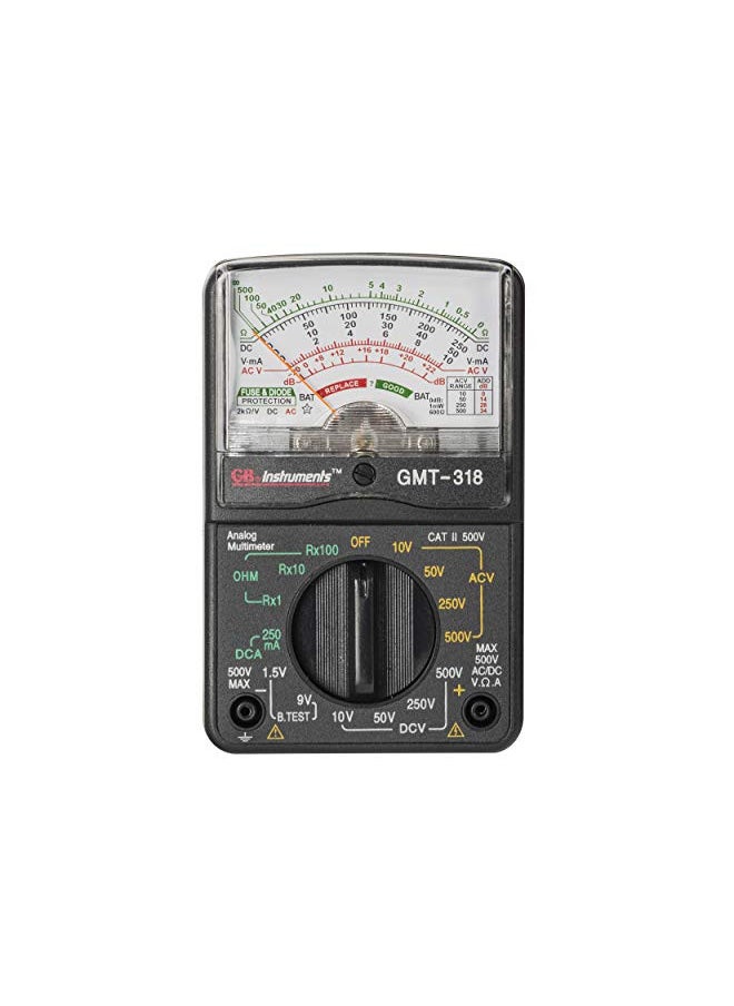 Gardner Bender GMT-318 Analog Multimeter, 6 Function, 14 Range, AC / DC Volt, 500V