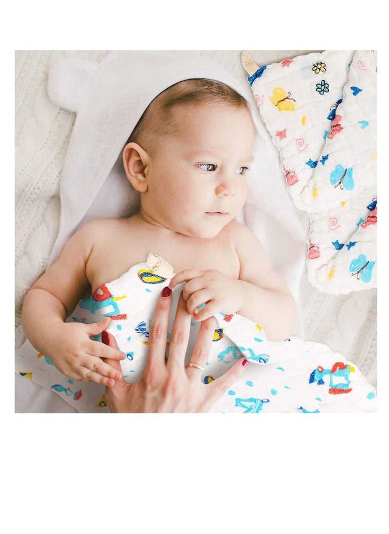 6 PCS Baby Bath Set Baby Face Cloth,Newborn Baby Clothes Baby Wipes For Newborn, Wash Cloths for Face & Body, Organic Baby Wipes, Soft Baby Towels, Baby Wash Cloth (Random Pattern)