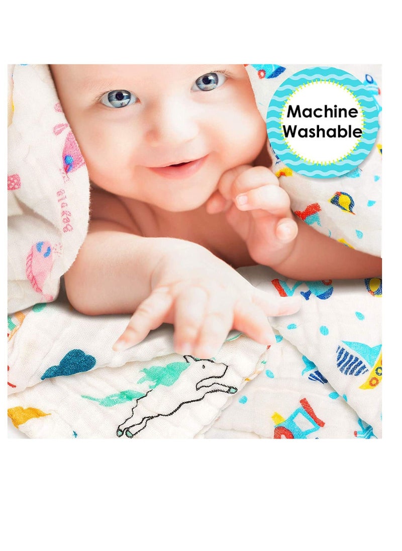 6 PCS Baby Bath Set Baby Face Cloth,Newborn Baby Clothes Baby Wipes For Newborn, Wash Cloths for Face & Body, Organic Baby Wipes, Soft Baby Towels, Baby Wash Cloth (Random Pattern)