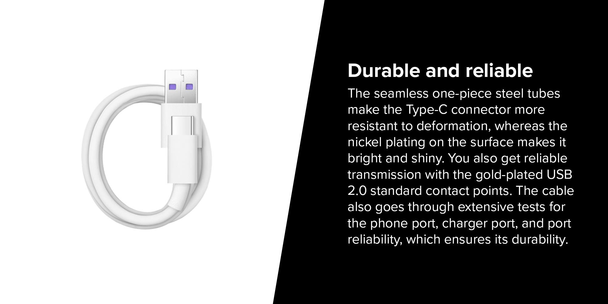 Type-C Data Sync Charging Cable White