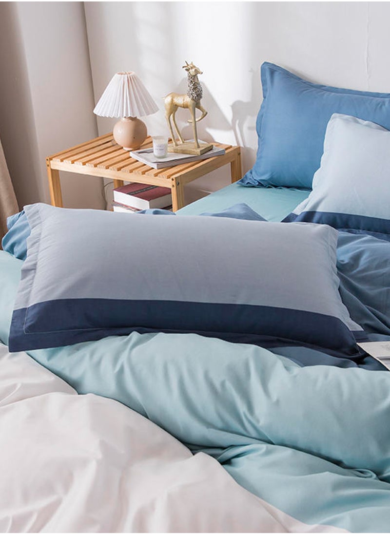 4Piece Bed Sheet Set Polyester Soft Quilt Cover With 1Quilt Cover 200x230 cm 1 Flat Sheet and 2 Pillowcases