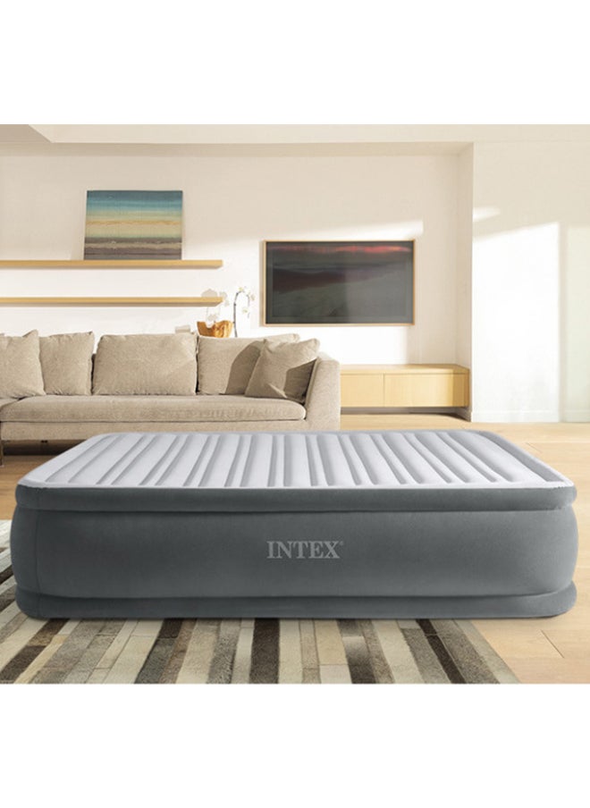 Built-in Electric Pump Double-layer Enlarged Wire-pulling Air Bed Flocking Air Mattress 152x203x33 cm